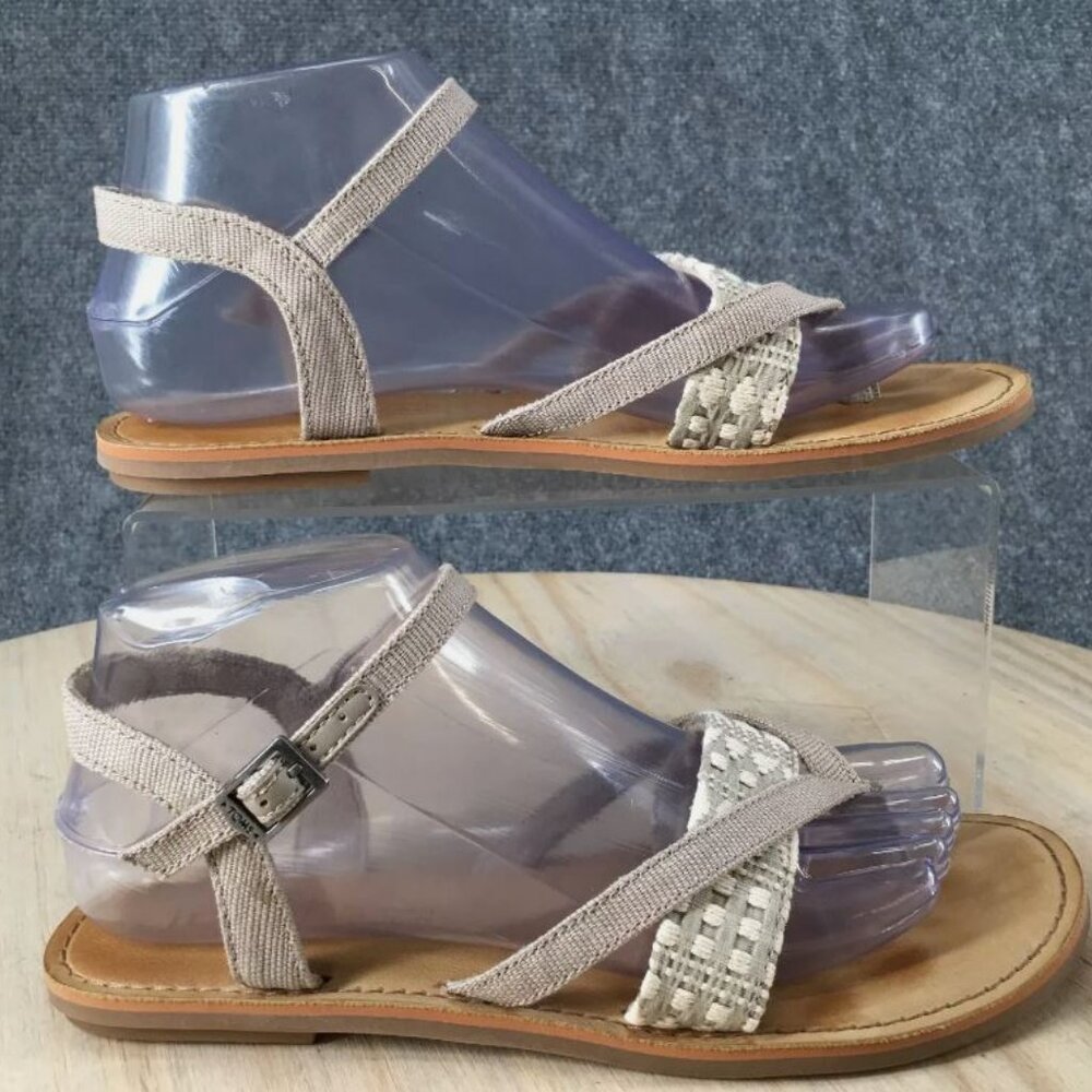 Toms Sandals Womens Lexie Thong Slingback Adjustable Strap Beige Sz 8 - Picture 2 of 5